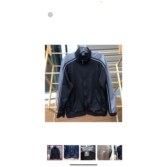 Starter Performance Athletic Jacket Men’s Size M 38-40 Zip Up Black Gray - Picture 11 of 11